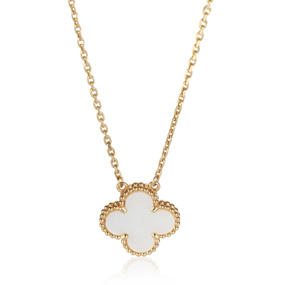 Van Cleef & Arpels Yellow Gold Mother Of Pearl Vintage Alhambra Pendant